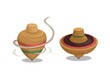 © Simply Amazing - Wooden top toy aka gasing asian traditional toy set illustration vector