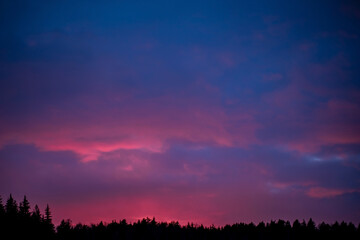 Canvas Print - Beautiful sunset on the river at dusk.