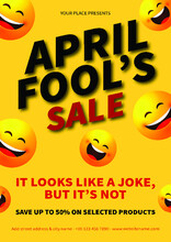 April Fool's Day Discount Sale Poster Flyer Social Media Post Design
