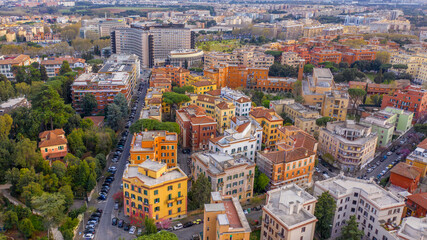 Wall Mural - Aerial view of Garbatella, an urban zone of Rome in Italy.