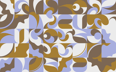 Aufkleber - decorative abstract artwork inspired by mid century graphics design made with vector geometric shape