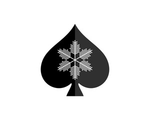 Wall Mural - Black spade with snow flake inside