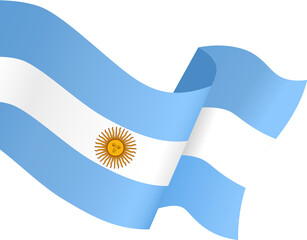 Poster - Argentina flag wave  isolated  on png or transparent background,Symbol Argentina,template for banner,card,advertising ,promote,and business matching country poster, vector illustration