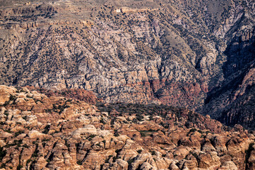 Wall Mural - Beautiful desert mountains landscape. Wadi Dana, Jordan.