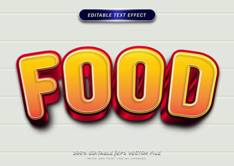 Poster - 3D Food text effect. Cartoon text editable.