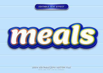 Poster - 3D Meals text effect. Cartoon text style editable effect