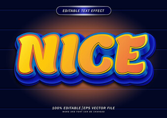 Poster - Colorful nice 3d comic style editable text effect. tittle text design.