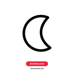 Sticker - Moon icon vector. Night sign