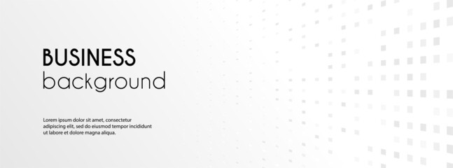 Wall Mural - Business background. Abstract white minimal long vector dotted banner with copy space for text. Facebook cover, header