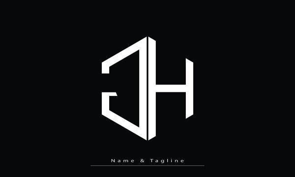 Alphabet letters Initials Monogram logo JH , HJ