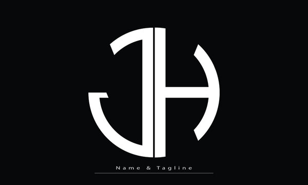 Alphabet letters Initials Monogram logo JH , HJ