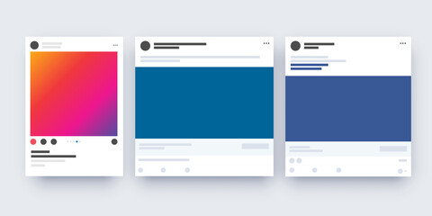 social media instagram linkedin facebook template mockup simple page profile