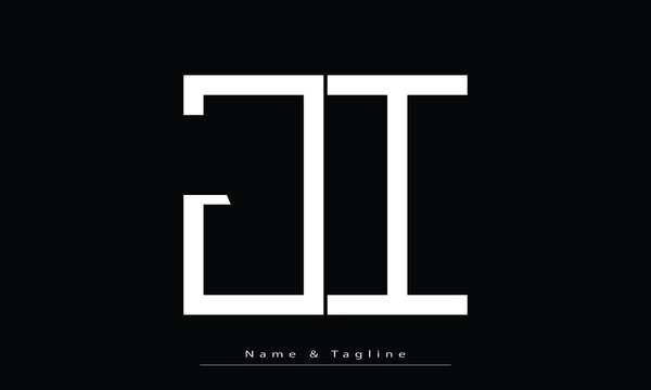 Alphabet letters Initials Monogram logo JI , IJ