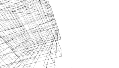 architecture building 3d drawing 