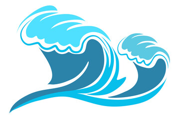 Wall Mural - ocean waves logo. sea storm symbol. nature sign