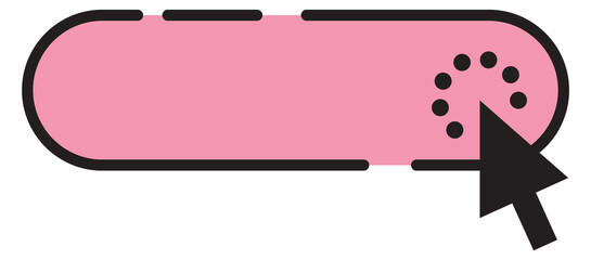 Poster - Pink button with cursor pointer. Click interface element
