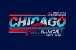 Typography slogan Chicago vector illustration, for manual t-shirt screen printing and other uses, because the colors can be separated easily