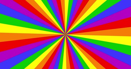 Poster - Spinning lgbt rainbow background, gay pride parade spinning rainbow rays