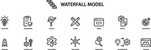 Waterfall - Business Model Icon , Vector