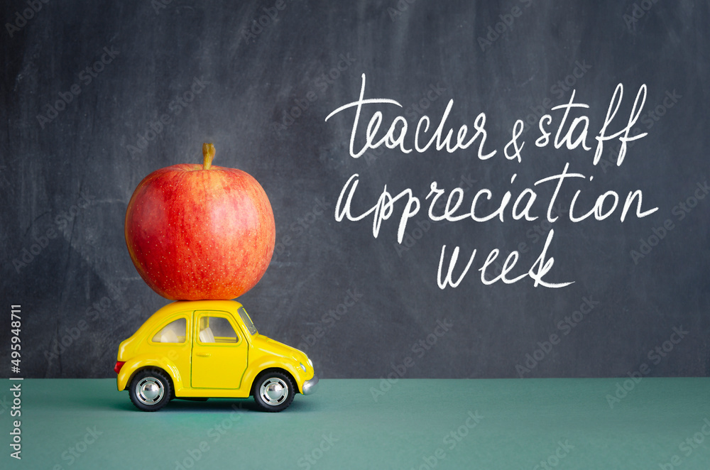 Photo Stock Teacher and Staff Appreciation Week school banner. White ...