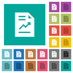 Sticker - Report with graph solid square flat multi colored icons