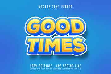 Canvas Print - Good times fun 3d text effect editable font style