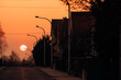 Sun street, the sunset