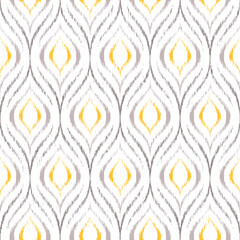 Poster - ikat seamless pattern. color ogee texture. geometric background. repeated navajo pattern. repeating 