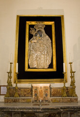 Interior of San Nicolo Cathedral (or Duomo) at Piazza del Duomo in Taormina