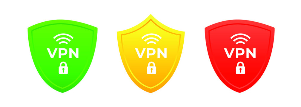 Wall Mural -  - Private network shield icon. Protect with VPN .