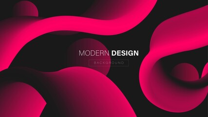 Poster - Abstract 3d background. Track design, ribbon plexus, liquid wave in motion. Textures of multicolored stripes, broken lines, circles. Poster technology, social network, landing page of websites. Vector