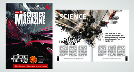 Layout ready for use for business brochure, annual report or magazine