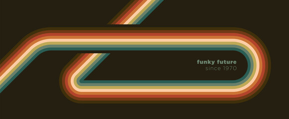 Poster - Retro pattern design in abstract style with colorful lines. Vector illustration.