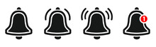 
Message Bell Icon. Doorbell Icons Set For Apps Like, Alert Ringing Or Subscriber Alarm Symbol, Channel Messaging Reminders Bells
