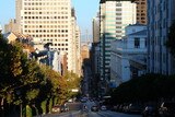 Fototapeta Miasto - California street during a summer day in San Francisco