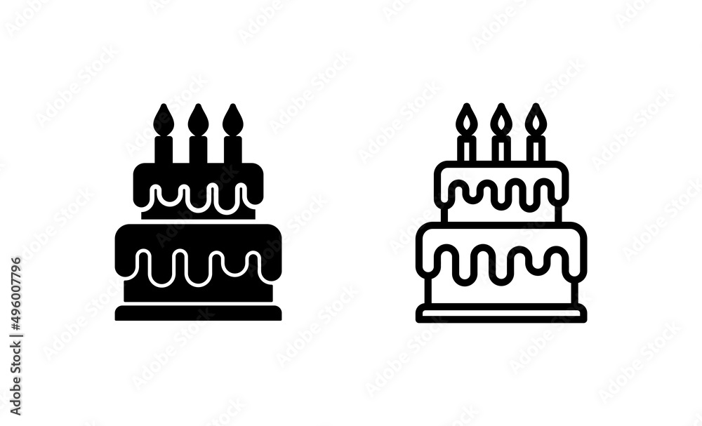 Cake icon vector. Cake sign and symbol. Birthday cake icon Stock Vector ...