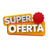 Fototapeta  - Selo 3d Varejo em português | Super Oferta vermelho