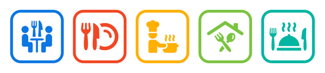 Food and restaurant icon set. Vector illustration