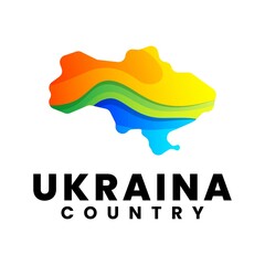  ukraina country colorful logo design
