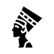 nefertiti egypt queen glyph icon vector. nefertiti egypt queen sign. isolated contour symbol black illustration