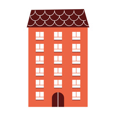 Sticker - orange building design