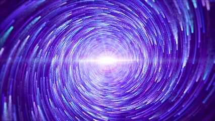Wall Mural - Dreamy spiral galaxy particles starry meteors is spectacular motion. Blue-violet particles and light stripes continue to converge, beautiful and elegant wedding videos, stage evening performances.