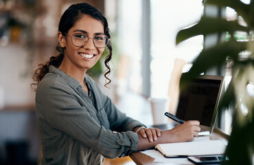 Poster - For flexible working hours try freelancing. Shot of a young woman working in a cafe.