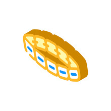 Gold Bracelet Isometric Icon Vector. Gold Bracelet Sign. Isolated Symbol Illustration
