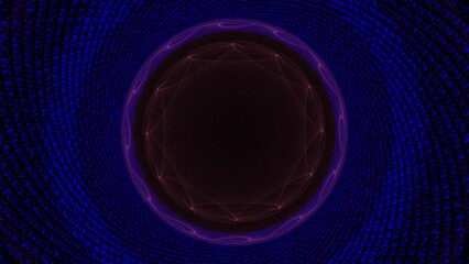 Wall Mural - abstract spiral of particles appears and rotates on space background then fades to black