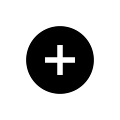 Poster - Plus icon in black round