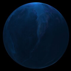 Wall Mural - Mysterious planet in space, satellite of a star. Super-earth planet, realistic exoplanet suitable for colonization, earth-like planet in far space, 3d render