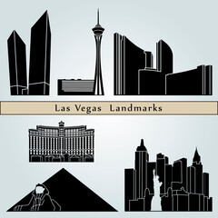 Wall Mural - Las Vegas landmarks and monuments