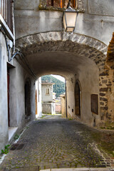 A narrow street in Faicchio, a small village in the province of Benevento, Italy.