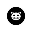 Cat icon circle black color editable.Pet icon